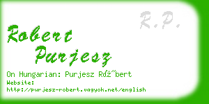 robert purjesz business card